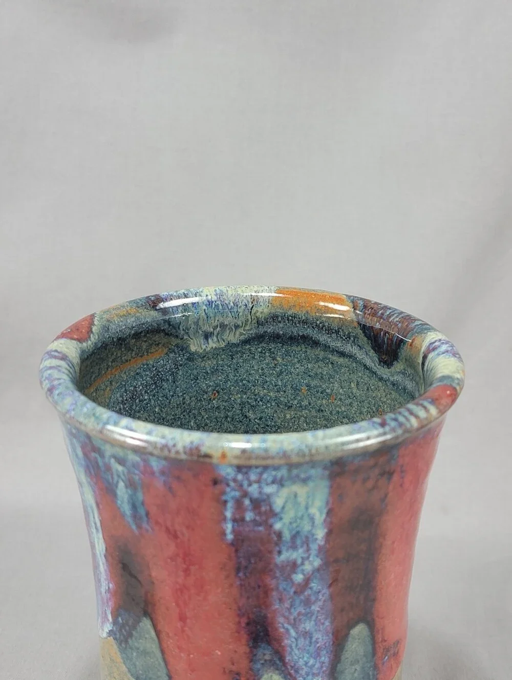 Nick Blaisdell Vase Stoneware Drip Glaze Dalton Ranch Pottery CO Handcrafted USA